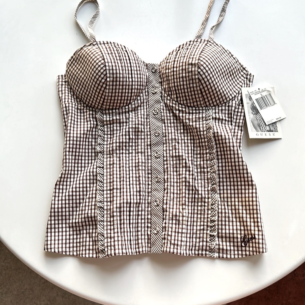 Gingham check bustier